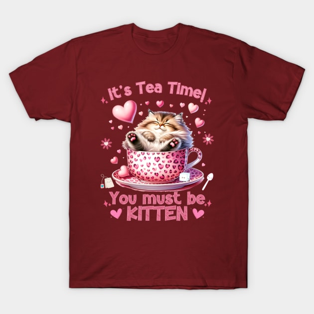 It's Tea Time Kitten T-Shirt by Hypnotic Highs